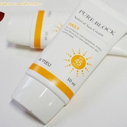 Ảnh số 1: Kem chống nắng Apieu Pure Block Natural Daily Sun Cream SPF45/PA+++ - Giá: 125.000