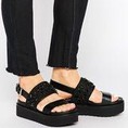 Giày Pull Bear Flatform Black