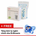 Túi trữ sữa Unimom 210ml 60 túi Tặng ty ngậm chỉnh nha dr browns màu xanh