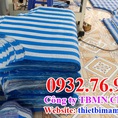 Giường lưới vải caro, sọc xanh dương, xanh rêu