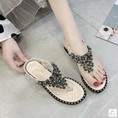 Giày Sandal nữ Quảng Châu quai kẹp phối đá vừa xinh vừa sang chảnh