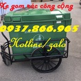 Thùng rác 660l có bánh xe, xe thu gom rác thải, thùng rác gom rác công cộng