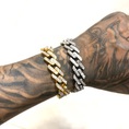 Lắc tay cuban vòng tay Cuban bạc vàng 18k real chain chính hãng hip hop vàng trắng kim cương nhân tạo Moissanite
