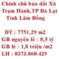 Bán đất Xã Trạm Hành,Đà Lạt, Lâm Đồng