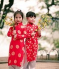 Áo dài trẻ em gấm Thái Tuấn chỉ 130k
