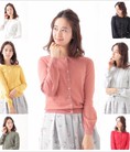 Áo len cardigan cổ tròn