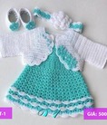 Bộ váy len hand made cho trẻ em 0 3 tuổi len milk cotton nhật bản mới nhất năm 2017