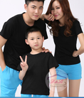 Áo phông đen trơn cổ tròn cotton giá sỉ