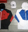 Áo khoác gió thể thao 2 lớp das tem xanh Originals dòng Jacket Hooded