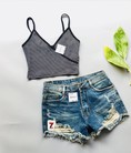 Áo hai dây croptop kẻ sọc