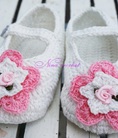 Giày móc len dành cho bé gái 0 12 tháng NinaCrochet GBG03