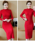 Đầm len body tay cách điệu HK