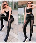 Set áo croptop quần phối lưới