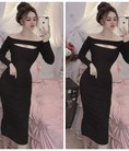 Đầm body tay dài bẹt vai khoét ngực sexy