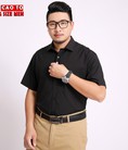 Áo sơ Mi Đen Tay Ngắn Big Size cho nam béo 2XL đến 6XL