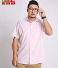 Áo sơ mi Trắng hồng Tay Ngắn Big Size cho nam béo 2XL đến 6XL