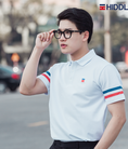 Áo thun Polo nam cổ bẻ tay sọc thêu vải Cotton cá sấu