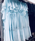 Áo voan xanh kiểu dún bèo,áo thun in chữ thời trang giá rẻ