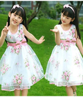 Hình ảnh: Áo đầm voan cao cấp in hoa xinh xắn cho bé mặc Tết