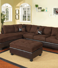 Hình ảnh: Sofa L/R + Ottoman + 2 Gối (Vải + PU) - Mã số 5050