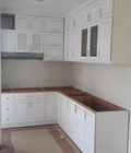 Hình ảnh: Tủ bếp gỗ ghép sơn trắng Mộc Vàng