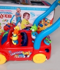 Hình ảnh: Xe đẩy gỗ cho bé tập đi, xe đẩy tập đi đa chức năng Cartoon