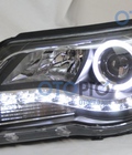 Hình ảnh: Đèn pha độ LED nguyên bộ cho xe Tiguan mẫu angel eyes khối