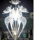 Hình ảnh: Hoa sen 3D trang trí cột đèn chiếu sáng đường phố mới nhất