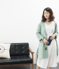 Hình ảnh: Áo Khoác Dài Linen Không Cổ Thời Trang Hàn Quốc