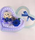 Hình ảnh: Hộp trái tim đèn Led 3D hoa hồng xanh valentine
