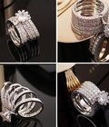 Hình ảnh: Nhẫn nữ bạc nhiều tầng xinh xảo