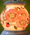 Hình ảnh: Đèn xông tinh dầu Bát Tràng miệng lượn vẽ hoa