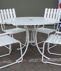 Hình ảnh: Bộ bàn ghế sân vườn-ngoài trời (gỗ ngâm dầu hoặc sơn trắng)