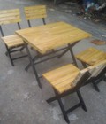 Hình ảnh: Bàn ghế gỗ khung sắt dành cho quán nhậu