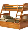 Hình ảnh: Giường tầng trẻ em giường 2 tầng gỗ tự nhiên xuất khẩu Logan