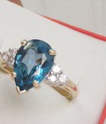 Hình ảnh: Nhẫn nữ topaz gắn kim cương tự nhiên