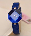 Hình ảnh: Đồng hồ nữ Kezzi mặt hình kim cương màu xanh navy