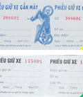 Hình ảnh: Phiếu giữ xe có sẵn