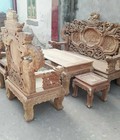 Hình ảnh: Bộ bàn ghế giả cổ Rồng Đỉnh Tứ Linh gỗ Hương Vân