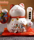 Hình ảnh: Mèo thần tài, mèo may mắn Maneki Neko  vẫy tay size 15cm