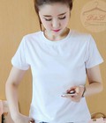 Hình ảnh: Áo phông trắng trơn cổ tròn cotton 4 chiều đẹp giá sỉ 24k