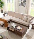 Hình ảnh: Sofa gỗ góc L, sofa gỗ sồi cho phòng khách sang trọng