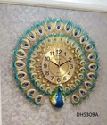 Hình ảnh: Đồng hồ trang trí chim công vàng DHS309
