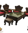 Hình ảnh: Bộ bàn ghế Hoàng Gia gỗ Mun 10 món - đồ gỗ Huệ Lan - HG10