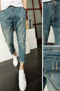 Quần Jeans Harem mài rách nam tính