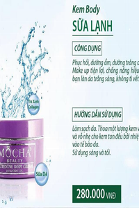 Kem dưỡng trắng toàn thân Body sữa lạnh MOCHA