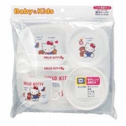 Bộ khay, bát, cốc thìa ăn dặm Hello Kitty 