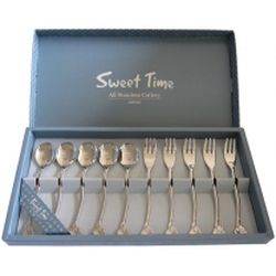 Bộ 10 thìa dĩa inox Sweet Time nhật bản  