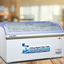 tủ đông kính cong 600 lít alaska mới 100%