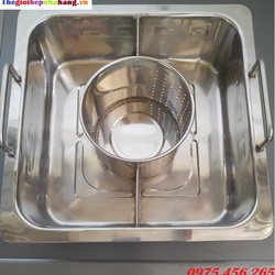 Nồi lẩu inox hai ngăn cho nhà hàng